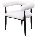 DUNMORE BOUCLE UPHOLSTERED DINING ARM CHAIR CREAM (SET OF 2) - Image 5