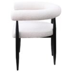 DUNMORE BOUCLE UPHOLSTERED DINING ARM CHAIR CREAM (SET OF 2) - Image 6