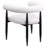 DUNMORE BOUCLE UPHOLSTERED DINING ARM CHAIR CREAM (SET OF 2) - Image 7