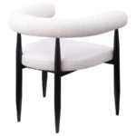 DUNMORE BOUCLE UPHOLSTERED DINING ARM CHAIR CREAM (SET OF 2) - Image 8