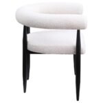 DUNMORE BOUCLE UPHOLSTERED DINING ARM CHAIR CREAM (SET OF 2) - Image 9