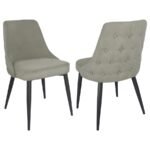 COSMO UPHOLSTERED DINING SIDE CHAIR LIGHT GREY (SET OF 2)