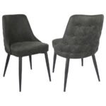COSMO UPHOLSTERED DINING SIDE CHAIR GREY (SET OF 2)