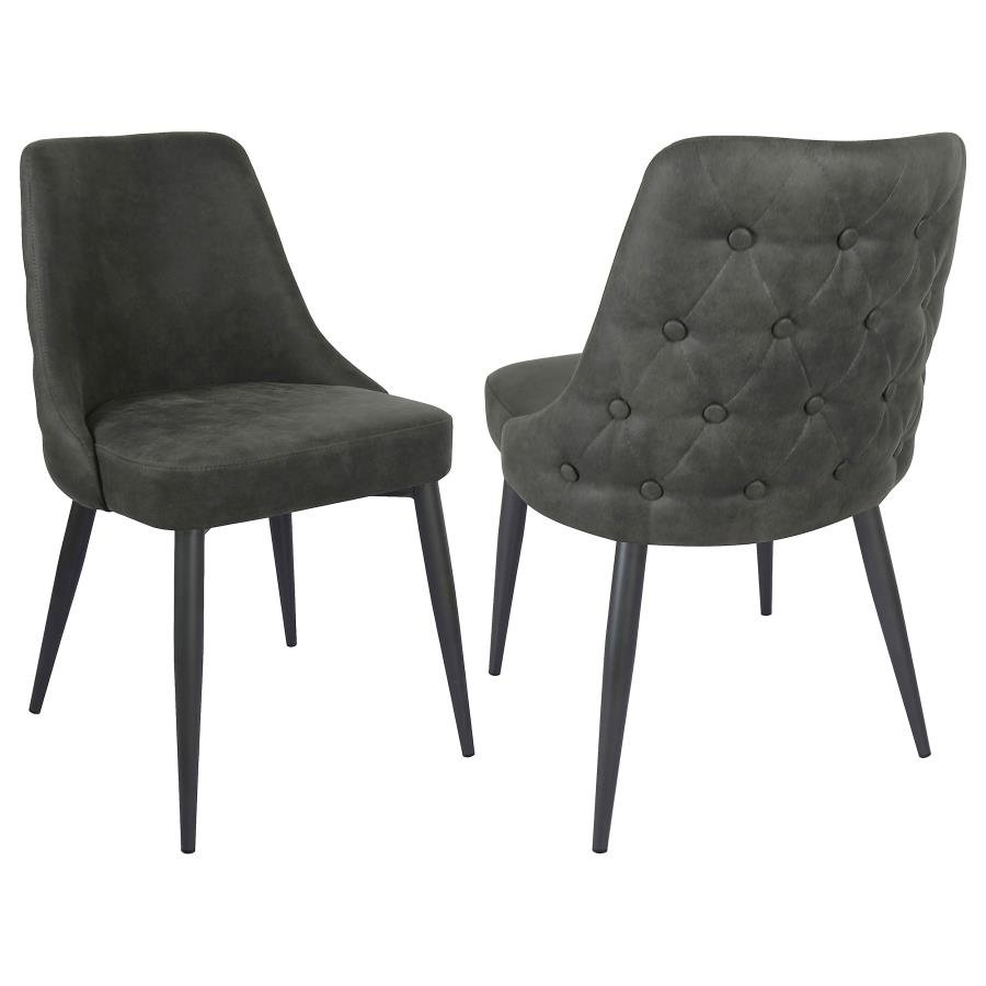 106046_001x900.jpg COSMO UPHOLSTERED DINING SIDE CHAIR GREY (SET OF 2) - Image 1