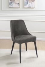 COSMO UPHOLSTERED DINING SIDE CHAIR GREY (SET OF 2) - Image 2