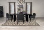 CATHERINE 5-PIECE RECTANGULAR DINING TABLE SET BLACK