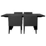 CATHERINE 5-PIECE RECTANGULAR DINING TABLE SET BLACK - Image 2