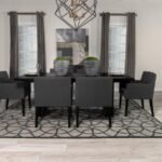 CATHERINE 7-PIECE RECTANGULAR DINING TABLE SET BLACK