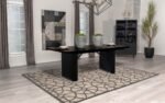 CATHERINE RECTANGULAR 84-INCH WOOD DINING TABLE BLACK - Image 2