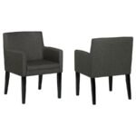 CATHERINE UPHOLSTERED DINING ARM CHAIR GREY (SET OF 2)