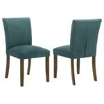 CANTLEY UPHOLSTERED DINING SIDE CHAIR TEAL BLUE (SET OF 2)