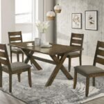 ALSTON 5-PIECE RECTANGULAR DINING TABLE SET KNOTTY NUTMEG