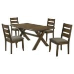 ALSTON 5-PIECE RECTANGULAR DINING TABLE SET KNOTTY NUTMEG - Image 2