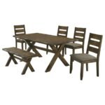 ALSTON 6-PIECE RECTANGULAR DINING TABLE SET KNOTTY NUTMEG - Image 2