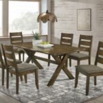 ALSTON 7-PIECE RECTANGULAR DINING TABLE SET KNOTTY NUTMEG