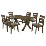 ALSTON 7-PIECE RECTANGULAR DINING TABLE SET KNOTTY NUTMEG - Image 2
