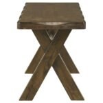 ALSTON 47-INCH SOLID WOOD DINING BENCH KNOTTY NUTMEG - Image 4