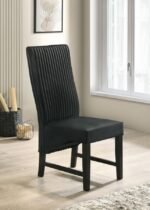 BARRAND UPHOLSTERED DINING SIDE CHAIR BLACK (SET OF 2) - Image 2
