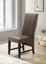 BARRAND UPHOLSTERED DINING SIDE CHAIR CHOCOLATE (SET OF 2) - Image 2