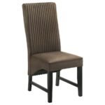 BARRAND UPHOLSTERED DINING SIDE CHAIR CHOCOLATE (SET OF 2) - Image 3