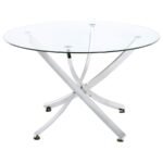 BECKHAM ROUND 46-INCH GLASS TOP DINING TABLE CHROME