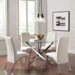 BECKHAM ROUND 46-INCH GLASS TOP DINING TABLE CHROME - Image 5