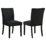 DERMOTT UPHOLSTERED PARSON DINING SIDE CHAIR BLACK (SET OF 2)