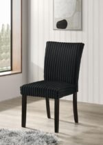 DERMOTT UPHOLSTERED PARSON DINING SIDE CHAIR BLACK (SET OF 2) - Image 2