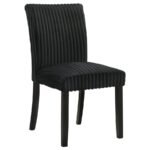 DERMOTT UPHOLSTERED PARSON DINING SIDE CHAIR BLACK (SET OF 2) - Image 3