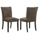 DERMOTT UPHOLSTERED PARSON DINING SIDE CHAIR CHOCOLATE (SET OF 2)