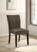 DERMOTT UPHOLSTERED PARSON DINING SIDE CHAIR CHOCOLATE (SET OF 2) - Image 2