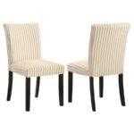 DERMOTT UPHOLSTERED PARSON DINING SIDE CHAIR CREAM (SET OF 2)