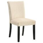 DERMOTT UPHOLSTERED PARSON DINING SIDE CHAIR CREAM (SET OF 2) - Image 3