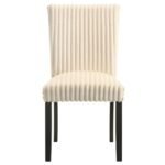 DERMOTT UPHOLSTERED PARSON DINING SIDE CHAIR CREAM (SET OF 2) - Image 4