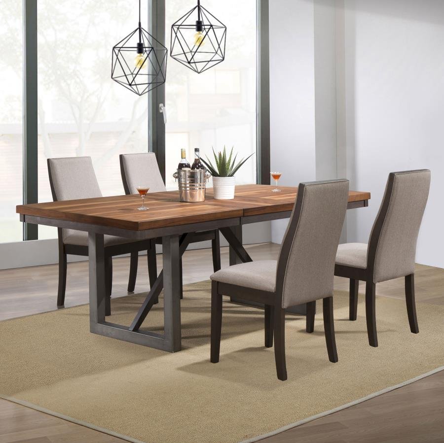106581-S5G_01x900.jpg SPRING CREEK 5-PIECE RECTANGULAR DINING TABLE SET TAUPE - Image 1