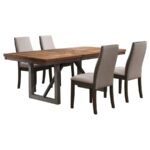 SPRING CREEK 5-PIECE RECTANGULAR DINING TABLE SET TAUPE - Image 2
