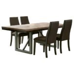 SPRING CREEK 5-PIECE RECTANGULAR DINING TABLE SET CHOCOLATE - Image 2