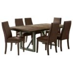 SPRING CREEK 7-PIECE RECTANGULAR DINING TABLE SET CHOCOLATE - Image 2