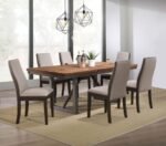 SPRING CREEK 77-INCH EXTENSION DINING TABLE NATURAL WALNUT - Image 9