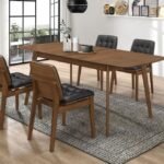 REDBRIDGE RECTANGULAR 5-PIECE DINING SET NATURAL WALNUT