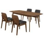 REDBRIDGE RECTANGULAR 5-PIECE DINING SET NATURAL WALNUT - Image 2