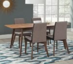 REDBRIDGE 5-PIECE RECTANGULAR DINING SET NATURAL WALNUT