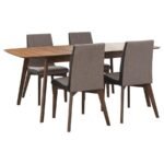 REDBRIDGE 5-PIECE RECTANGULAR DINING SET NATURAL WALNUT - Image 2