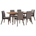 REDBRIDGE 7-PIECE RECTANGULAR DINING SET NATURAL WALNUT - Image 2