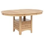 LAVON 5-PIECE OVAL EXTENSION LEAF DINING SET LIGHT OAK - Image 3