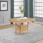 LAVON OVAL 60-INCH WOOD EXTENSION LEAF DINING TABLE LIGHT OAK - Image 2