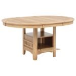 LAVON OVAL 60-INCH WOOD EXTENSION LEAF DINING TABLE LIGHT OAK