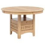 LAVON OVAL 60-INCH WOOD EXTENSION LEAF DINING TABLE LIGHT OAK - Image 3