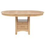 LAVON OVAL 60-INCH WOOD EXTENSION LEAF DINING TABLE LIGHT OAK - Image 4
