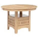 LAVON OVAL 60-INCH WOOD EXTENSION LEAF DINING TABLE LIGHT OAK - Image 8